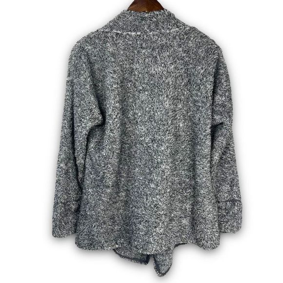Soft Surroundings Women's Heathered Space Gray Cozy Up Teddy Cardigan Sz Medium - Picture 2 of 14